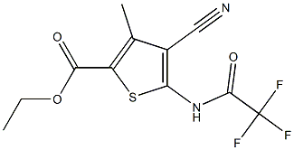 ethyl 4-cyano-3-methyl-5-[(2,2,2-trifluoroacetyl)amino]-2-thiophenecarboxylate Structure