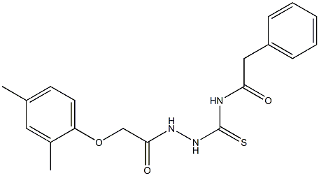 N-({2-[2-(2,4-dimethylphenoxy)acetyl]hydrazino}carbothioyl)-2-phenylacetamide 구조식 이미지