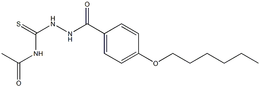 N-({2-[4-(hexyloxy)benzoyl]hydrazino}carbothioyl)acetamide 구조식 이미지