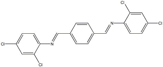 2,4-dichloro-N-[(E)-(4-{[(2,4-dichlorophenyl)imino]methyl}phenyl)methylidene]aniline Structure