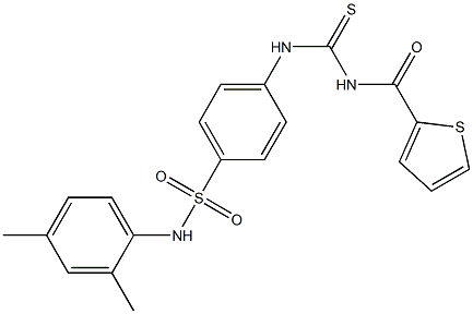 N-(2,4-dimethylphenyl)-4-({[(2-thienylcarbonyl)amino]carbothioyl}amino)benzenesulfonamide 구조식 이미지