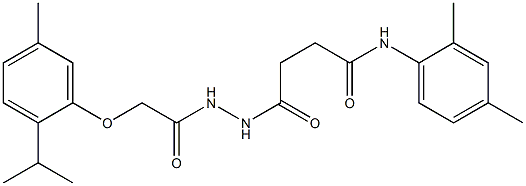 N-(2,4-dimethylphenyl)-4-{2-[2-(2-isopropyl-5-methylphenoxy)acetyl]hydrazino}-4-oxobutanamide Structure