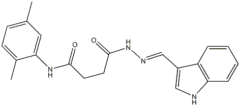 N-(2,5-dimethylphenyl)-4-{2-[(E)-1H-indol-3-ylmethylidene]hydrazino}-4-oxobutanamide Structure