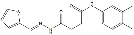 N-(3,4-dimethylphenyl)-4-oxo-4-{2-[(E)-2-thienylmethylidene]hydrazino}butanamide Structure