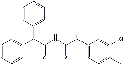 N-(3-chloro-4-methylphenyl)-N'-(2,2-diphenylacetyl)thiourea 구조식 이미지