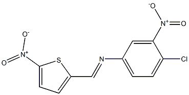 4-chloro-3-nitro-N-[(E)-(5-nitro-2-thienyl)methylidene]aniline 구조식 이미지