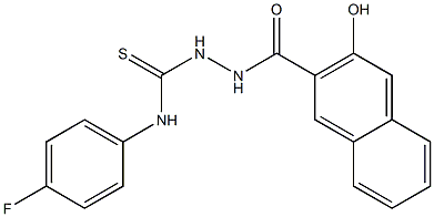 N-(4-fluorophenyl)-2-(3-hydroxy-2-naphthoyl)-1-hydrazinecarbothioamide 구조식 이미지