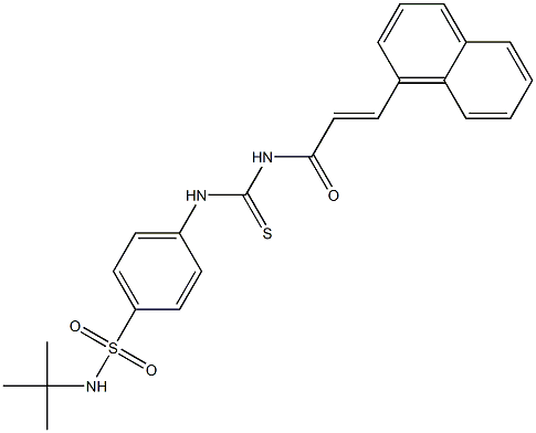 N-(tert-butyl)-4-[({[(E)-3-(1-naphthyl)-2-propenoyl]amino}carbothioyl)amino]benzenesulfonamide 구조식 이미지