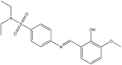 N,N-diethyl-4-{[(E)-(2-hydroxy-3-methoxyphenyl)methylidene]amino}benzenesulfonamide 구조식 이미지