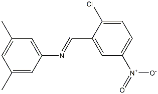 N-[(E)-(2-chloro-5-nitrophenyl)methylidene]-N-(3,5-dimethylphenyl)amine 구조식 이미지