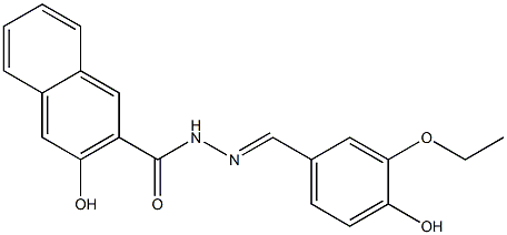 N'-[(E)-(3-ethoxy-4-hydroxyphenyl)methylidene]-3-hydroxy-2-naphthohydrazide 구조식 이미지