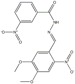 N'-[(E)-(4,5-dimethoxy-2-nitrophenyl)methylidene]-3-nitrobenzohydrazide 구조식 이미지