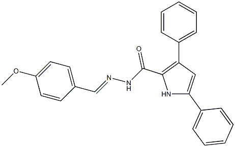 N'-[(E)-(4-methoxyphenyl)methylidene]-3,5-diphenyl-1H-pyrrole-2-carbohydrazide 구조식 이미지