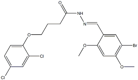 N'-[(E)-(5-bromo-2,4-dimethoxyphenyl)methylidene]-4-(2,4-dichlorophenoxy)butanohydrazide Structure