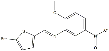 N-[(E)-(5-bromo-2-thienyl)methylidene]-N-(2-methoxy-5-nitrophenyl)amine 구조식 이미지