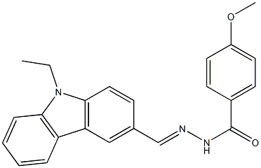 N'-[(E)-(9-ethyl-9H-carbazol-3-yl)methylidene]-4-methoxybenzohydrazide 구조식 이미지