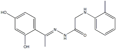 N'-[(E)-1-(2,4-dihydroxyphenyl)ethylidene]-2-(2-toluidino)acetohydrazide 구조식 이미지