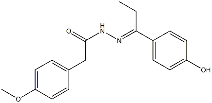 N'-[(E)-1-(4-hydroxyphenyl)propylidene]-2-(4-methoxyphenyl)acetohydrazide 구조식 이미지