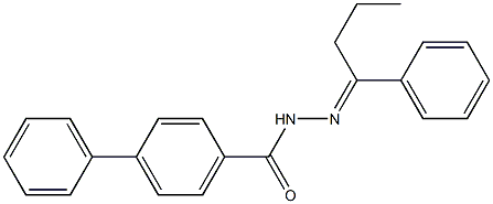 N'-[(E)-1-phenylbutylidene][1,1'-biphenyl]-4-carbohydrazide 구조식 이미지