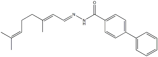N'-[(E,2E)-3,7-dimethyl-2,6-octadienylidene][1,1'-biphenyl]-4-carbohydrazide 구조식 이미지