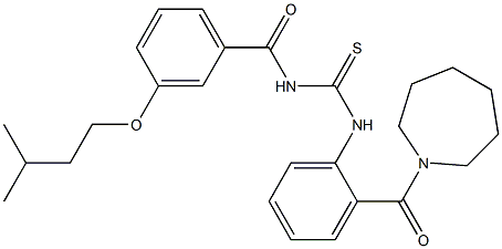 N-[2-(1-azepanylcarbonyl)phenyl]-N'-[3-(isopentyloxy)benzoyl]thiourea 구조식 이미지