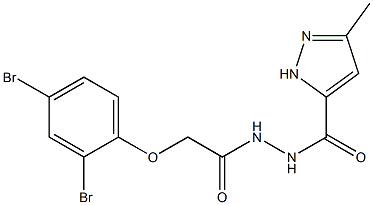 N'-[2-(2,4-dibromophenoxy)acetyl]-3-methyl-1H-pyrazole-5-carbohydrazide Structure