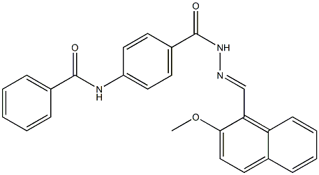 N-[4-({2-[(E)-(2-methoxy-1-naphthyl)methylidene]hydrazino}carbonyl)phenyl]benzamide 구조식 이미지