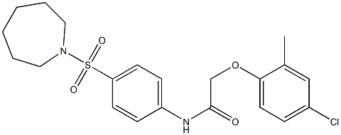 N-[4-(1-azepanylsulfonyl)phenyl]-2-(4-chloro-2-methylphenoxy)acetamide 구조식 이미지