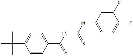 N-[4-(tert-butyl)benzoyl]-N'-(3-chloro-4-fluorophenyl)thiourea Structure