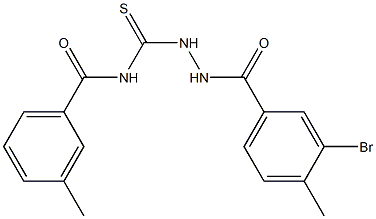 N-{[2-(3-bromo-4-methylbenzoyl)hydrazino]carbothioyl}-3-methylbenzamide Structure