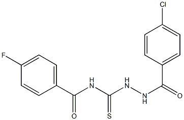 N-{[2-(4-chlorobenzoyl)hydrazino]carbothioyl}-4-fluorobenzamide 구조식 이미지