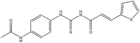 N-{4-[({[(E)-3-(2-thienyl)-2-propenoyl]amino}carbothioyl)amino]phenyl}acetamide 구조식 이미지