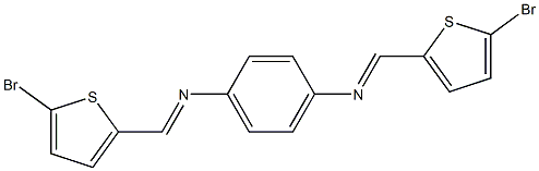 N-[(E)-(5-bromo-2-thienyl)methylidene]-N-(4-{[(E)-(5-bromo-2-thienyl)methylidene]amino}phenyl)amine Structure