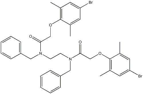 N-benzyl-N-(2-{benzyl[2-(4-bromo-2,6-dimethylphenoxy)acetyl]amino}ethyl)-2-(4-bromo-2,6-dimethylphenoxy)acetamide 구조식 이미지