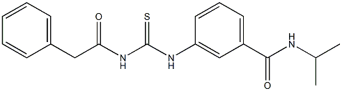 N-isopropyl-3-({[(2-phenylacetyl)amino]carbothioyl}amino)benzamide 구조식 이미지