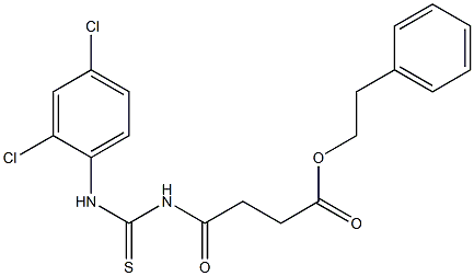 phenethyl 4-{[(2,4-dichloroanilino)carbothioyl]amino}-4-oxobutanoate 구조식 이미지