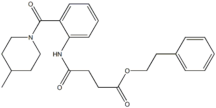 phenethyl 4-{2-[(4-methyl-1-piperidinyl)carbonyl]anilino}-4-oxobutanoate Structure