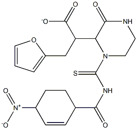 tetrahydro-2-furanylmethyl 2-(1-{[(4-nitrobenzoyl)amino]carbothioyl}-3-oxo-2-piperazinyl)acetate Structure