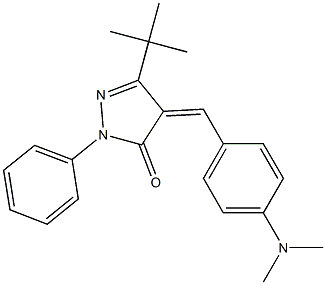 3-(tert-butyl)-4-{(Z)-[4-(dimethylamino)phenyl]methylidene}-1-phenyl-1H-pyrazol-5-one 구조식 이미지