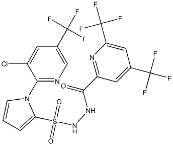 N'-{[4,6-bis(trifluoromethyl)-2-pyridinyl]carbonyl}-1-[3-chloro-5-(trifluoromethyl)-2-pyridinyl]-1H-pyrrole-2-sulfonohydrazide 구조식 이미지