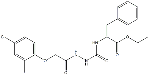 ethyl 2-[({2-[2-(4-chloro-2-methylphenoxy)acetyl]hydrazino}carbonyl)amino]-3-phenylpropanoate 구조식 이미지