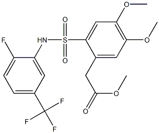 methyl 2-(2-{[2-fluoro-5-(trifluoromethyl)anilino]sulfonyl}-4,5-dimethoxyphenyl)acetate Structure