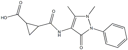 2-{[(1,5-dimethyl-3-oxo-2-phenyl-2,3-dihydro-1H-pyrazol-4-yl)amino]carbonyl}cyclopropanecarboxylic acid Structure