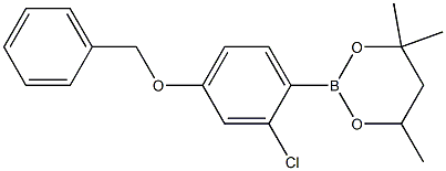 2-(4-Benzyloxy-2-chlorophenyl)-4,4,6-trimethyl-1,3,2-dioxaborinane 구조식 이미지