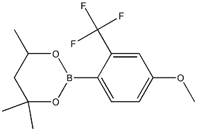2-[4-Methoxy-2-(trifluoromethyl)phenyl]-4,4,6-trimethyl-1,3,2-dioxaborinane Structure