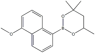 2-(5-Methoxynaphthalen-1-yl)-4,4,6-trimethyl-1,3,2-dioxaborinane 구조식 이미지