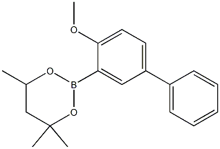 2-(4-Methoxybiphenyl-3-yl)-4,4,6-trimethyl-1,3,2-dioxaborinane 구조식 이미지