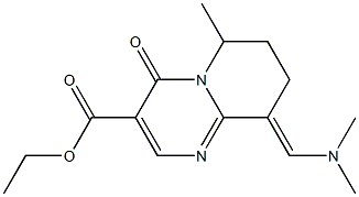 9-Dimethylaminomethylene-6-methyl-4-oxo-6,7,8,9-tetrahydro-4H-pyrido[1,2-a]pyrimidine-3-carboxylic acid ethyl ester 구조식 이미지