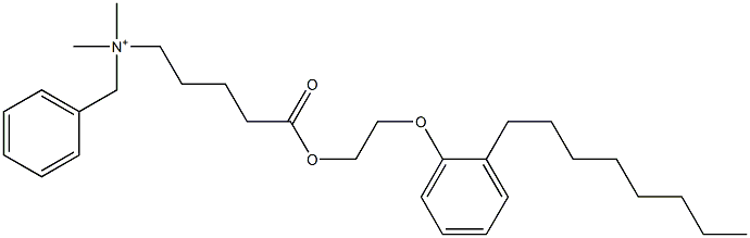 N,N-Dimethyl-N-benzyl-N-[4-[[2-(2-octylphenyloxy)ethyl]oxycarbonyl]butyl]aminium 구조식 이미지