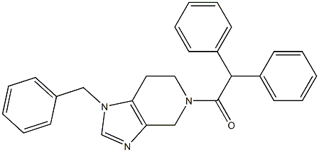 1-Benzyl-5-diphenylacetyl-4,5,6,7-tetrahydro-1H-imidazo[4,5-c]pyridine 구조식 이미지